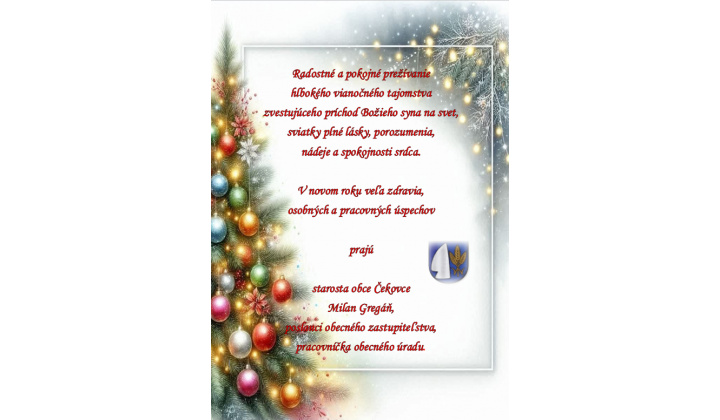 Šťastné, veselé a požehnané Vianoce. 