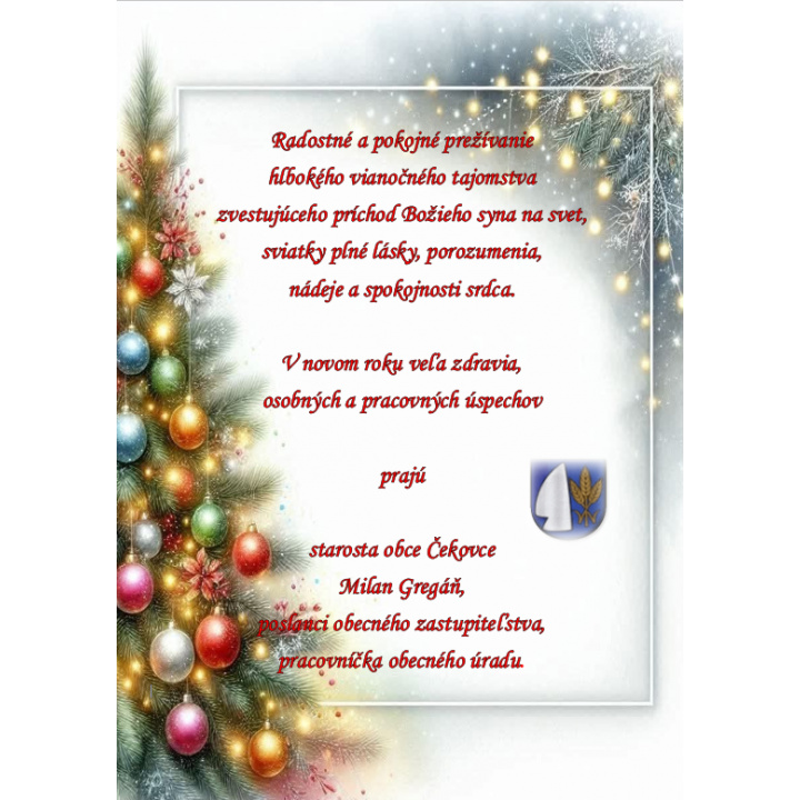 Šťastné, veselé a požehnané Vianoce. 